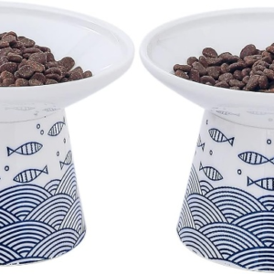 WUHOSTAM Elevated Ceramic Cat Bowls