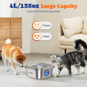 Pawtners Stainless Steel Pet Fountain